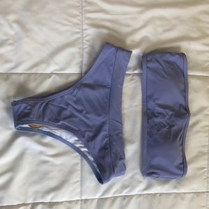 Lavender strapless bikini